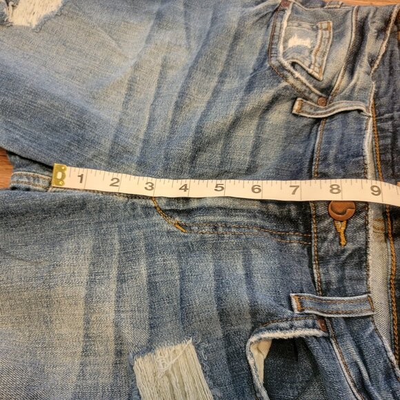 Joe's Jeans Boyfriend Slim Crop Distressed Blue Jeans - Picture 11 of 12